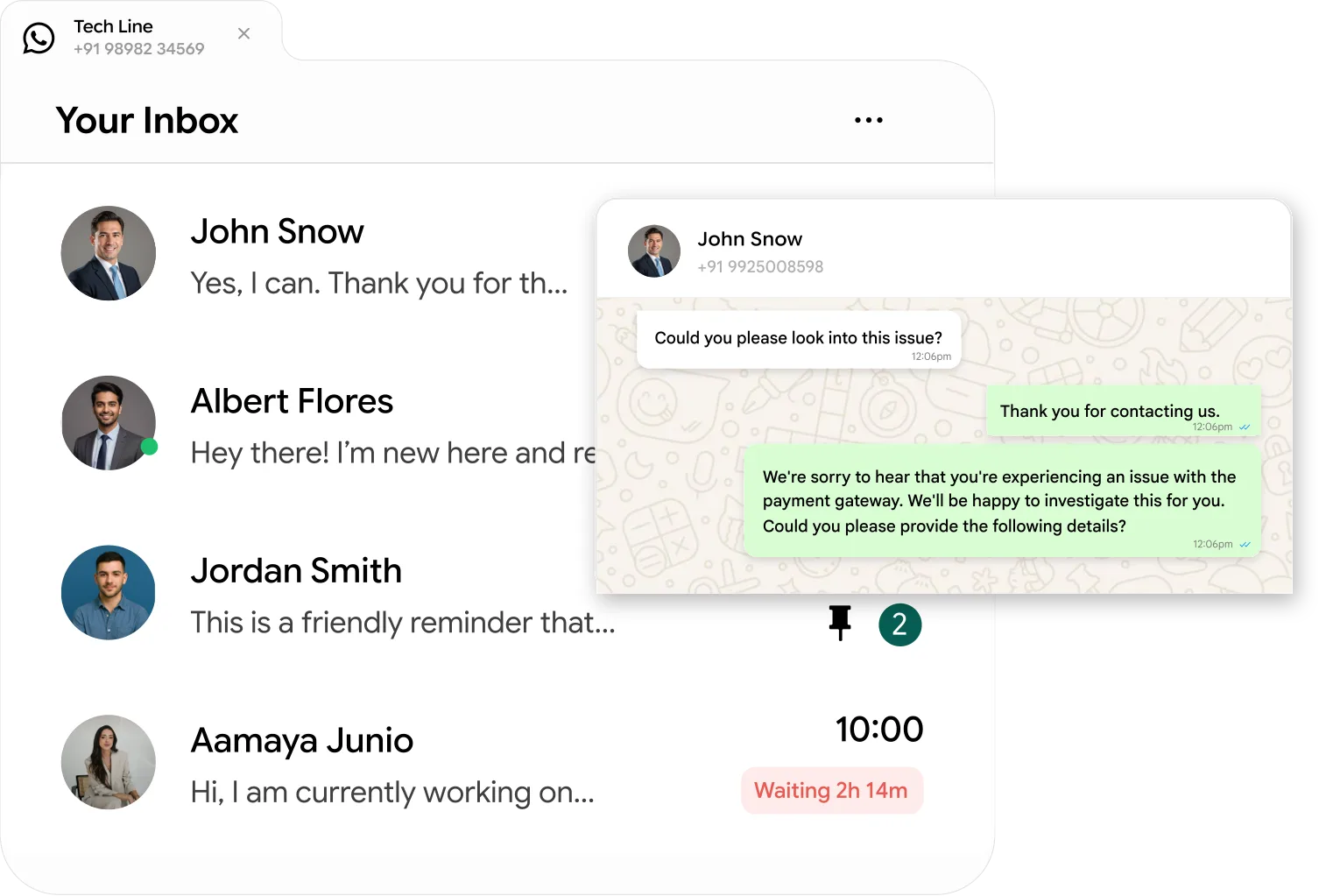 Shared team inbox preview